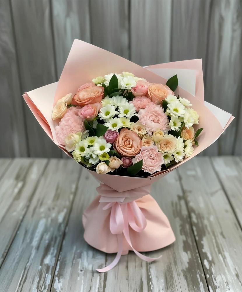 Букет цветов из: Гвоздики, Розы и Хризантемы в Липицы