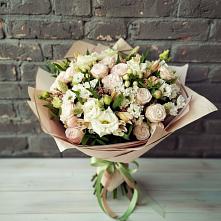 Букет цветов из:  Альстромерии, Розы и Хризантемы в Липицы
