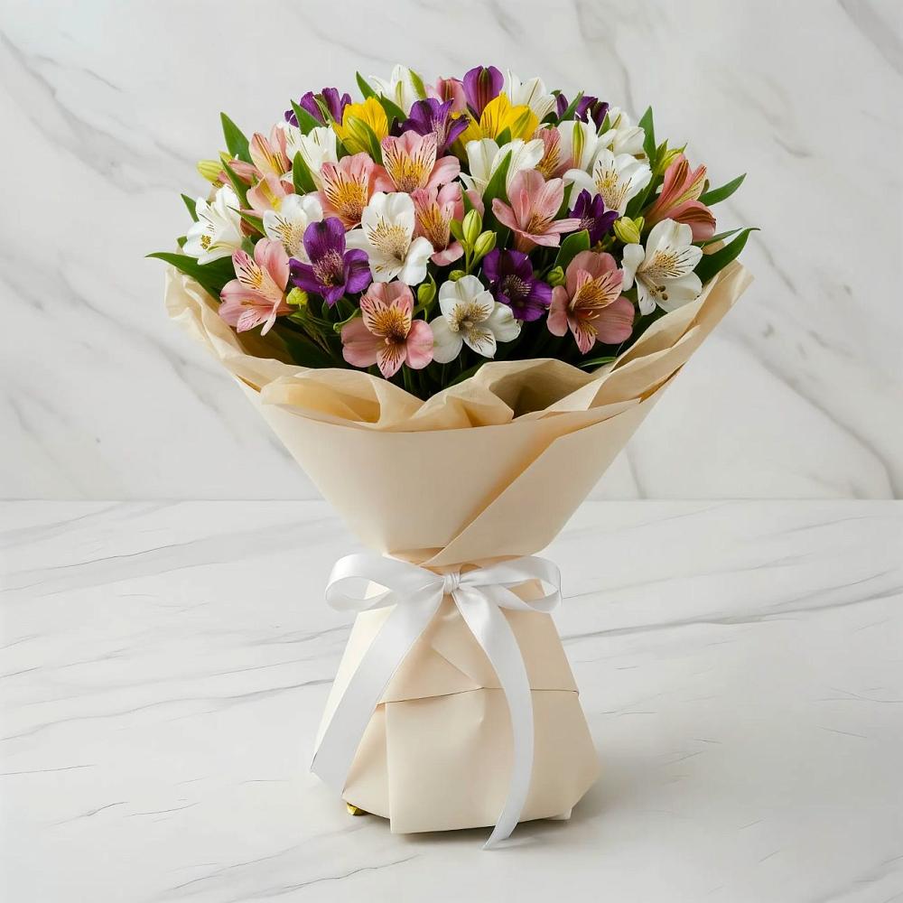 Букет цветов из: Альстромерии в Липицы