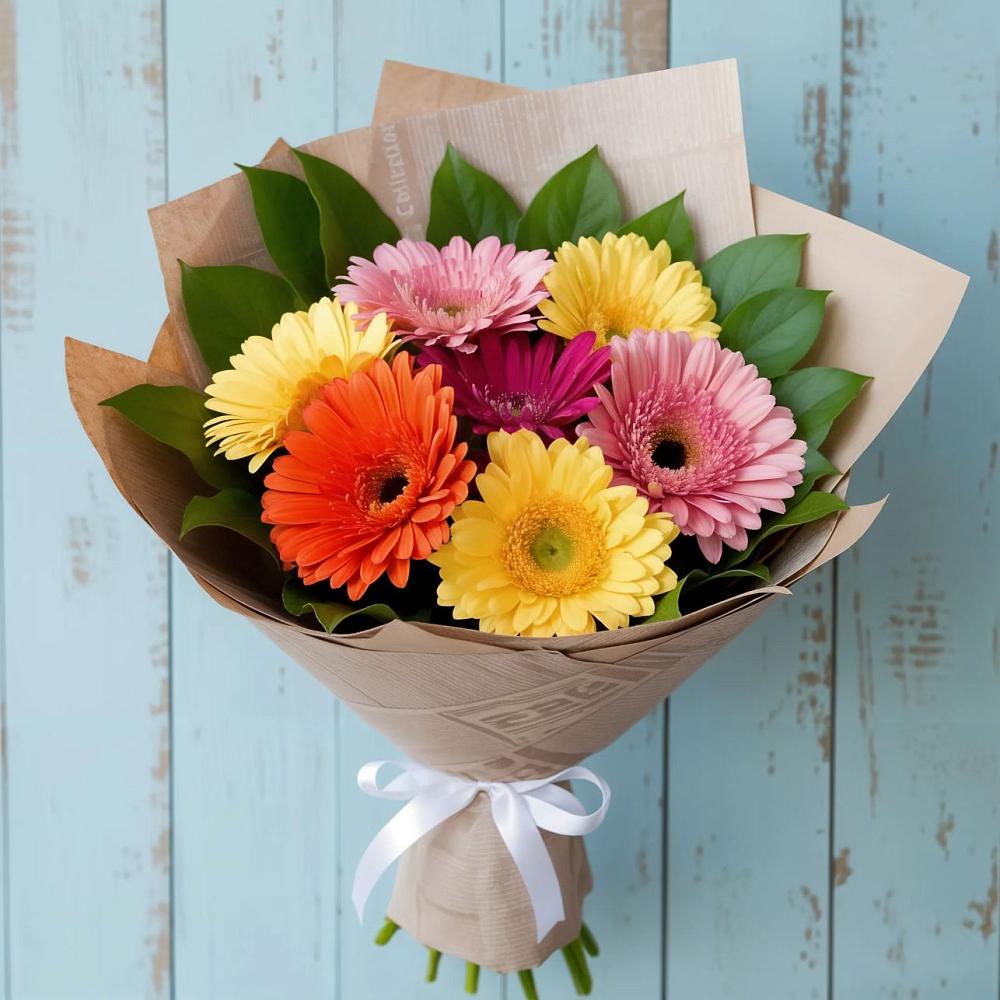Букет цветов из: Герберы в Липицы