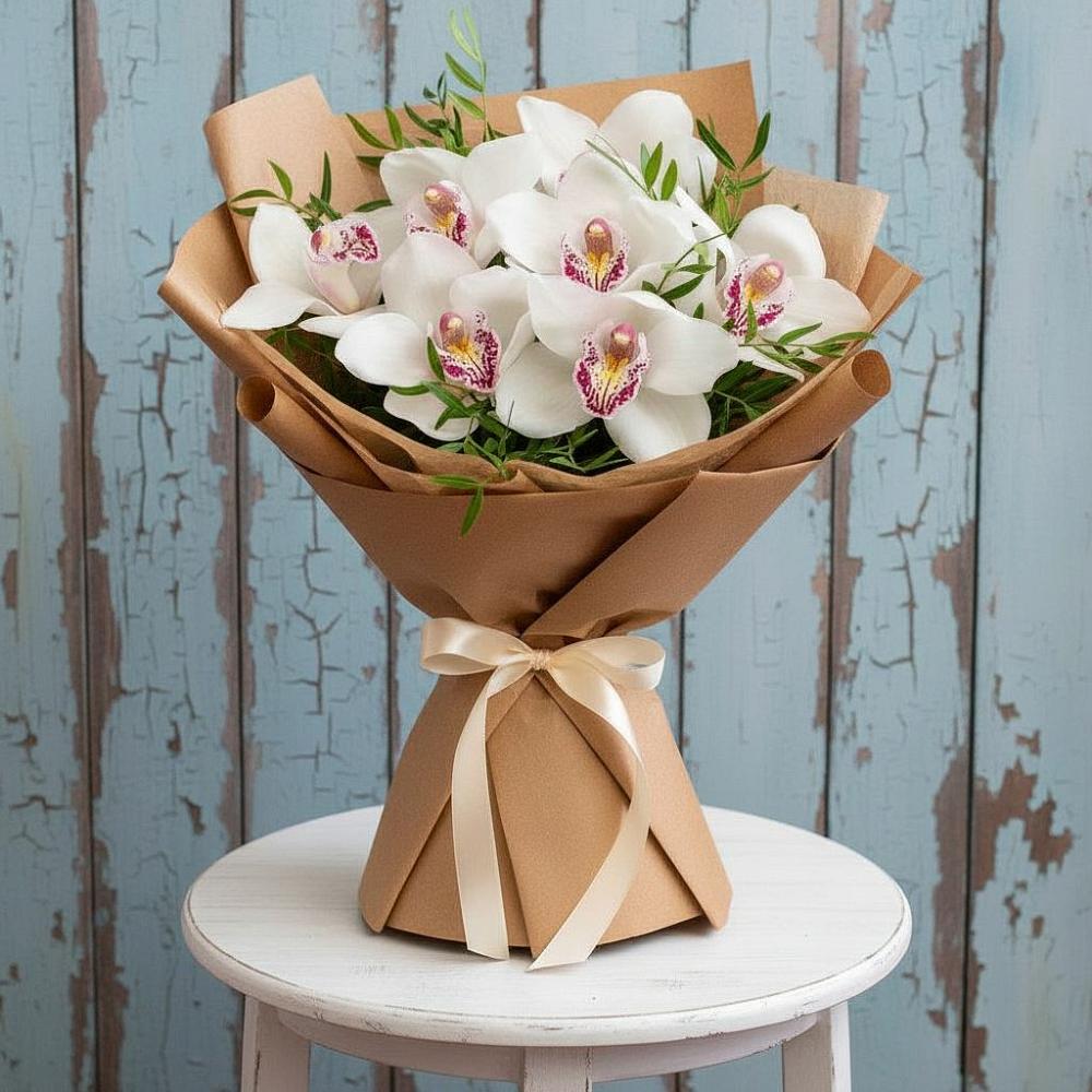 Букет цветов из: Орхидеи и Розы в Липицы