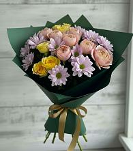 Букет цветов из:  Хризантемы и Розы в Липицы