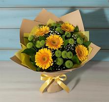 Букет цветов из:  Герберы и Хризантемы в Липицы