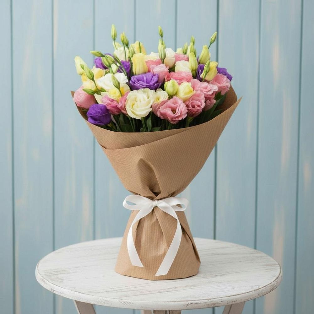 Букет цветов из: Лизиантусы в Липицы