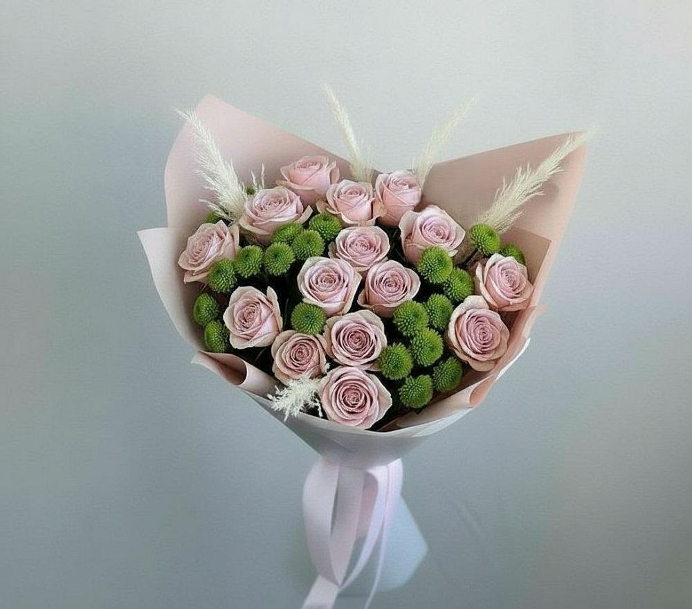 Букет цветов из: Розы и Хризантемы в Липицы