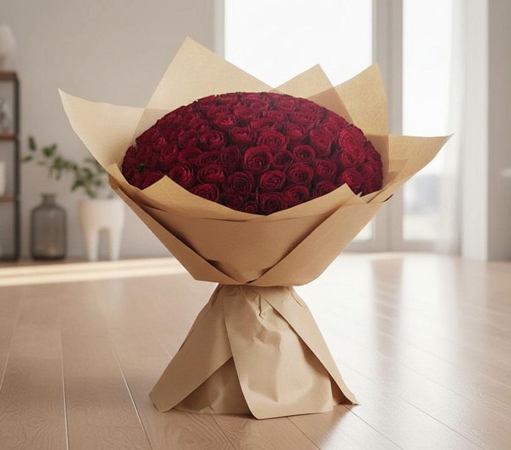 Букет 101 Красная роза в Липицы