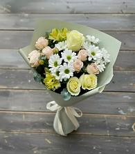 Букет цветов из:  Альстромерии, Розы и Хризантемы в Липицы