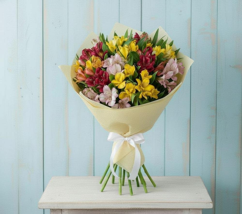 Букет цветов из: Альстромерии в Липицы