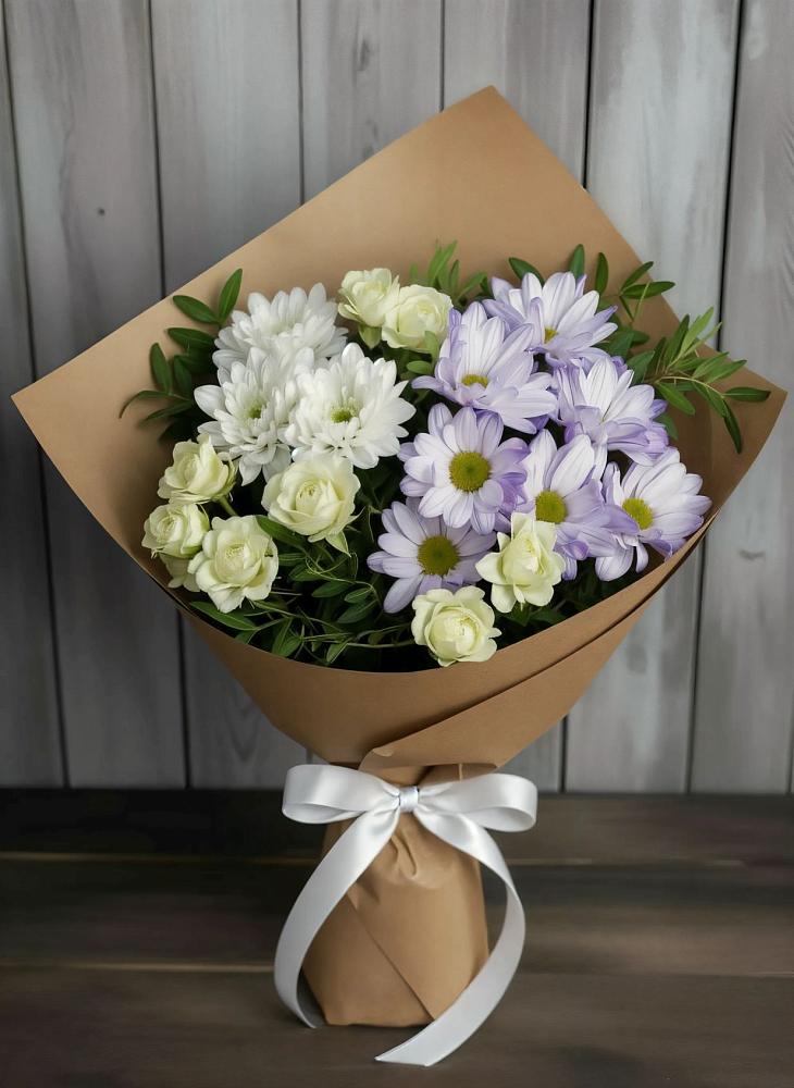 Букет цветов из: Хризантемы и Розы в Липицы